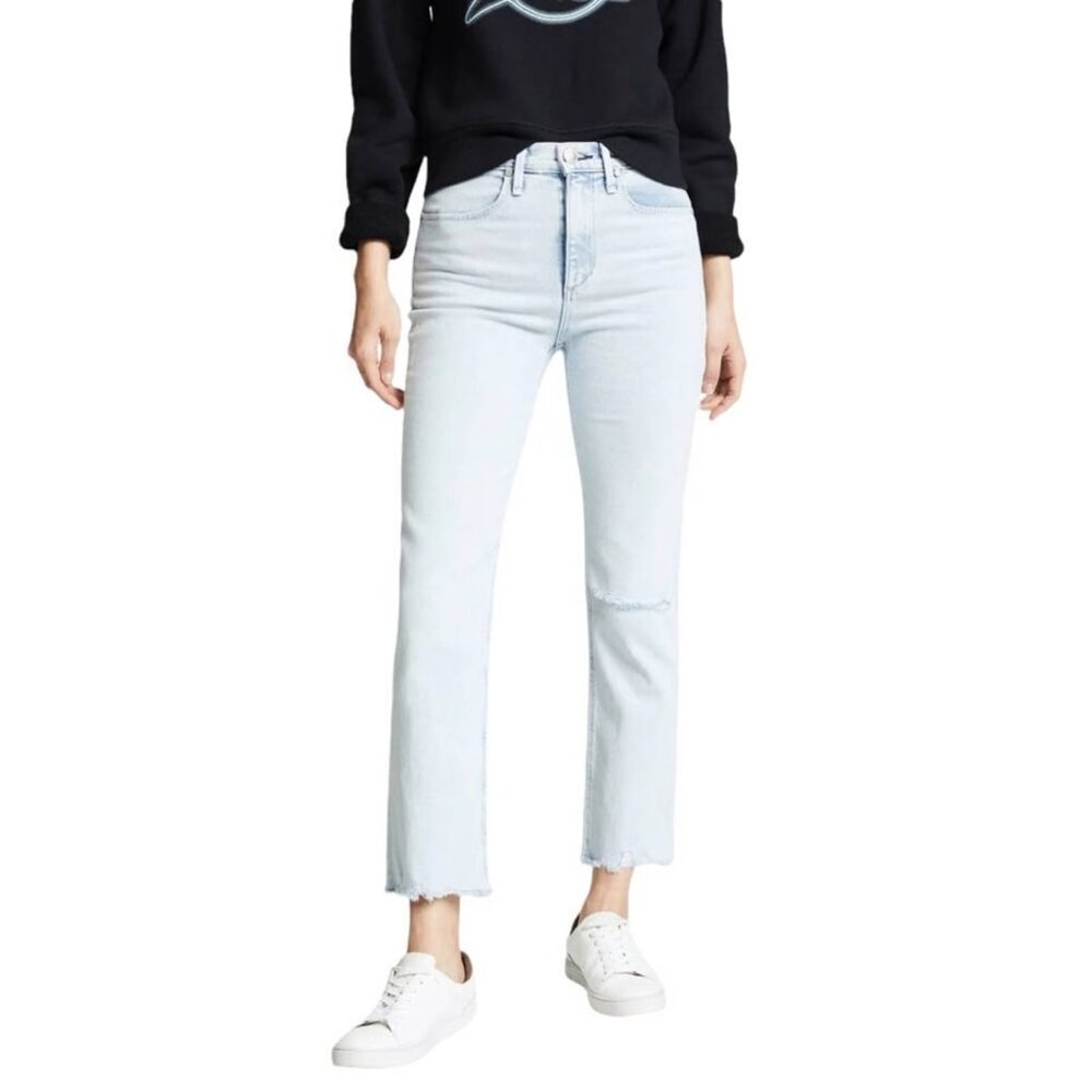 Rag & Bone Dean Cigarette Ankle Distressed Light Wash Jeans Size 27